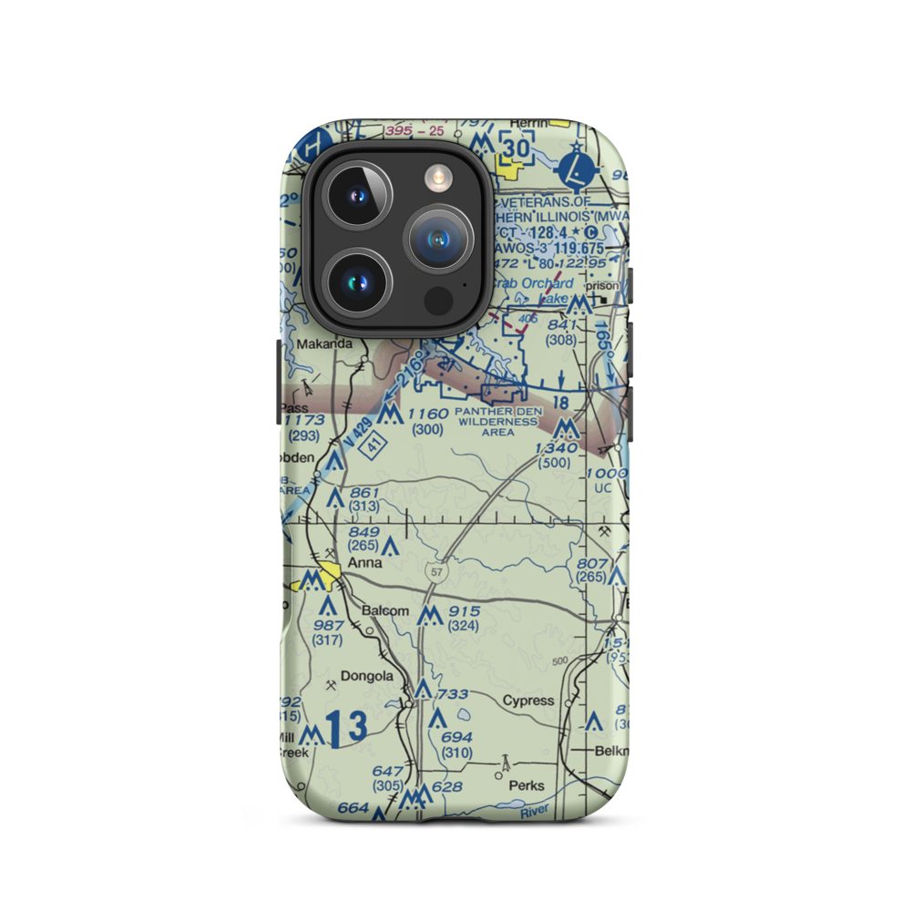 Houseman Airport (IL16) VFR Sectional  Tough iPhone Case iPhone 16 Pro model shown
