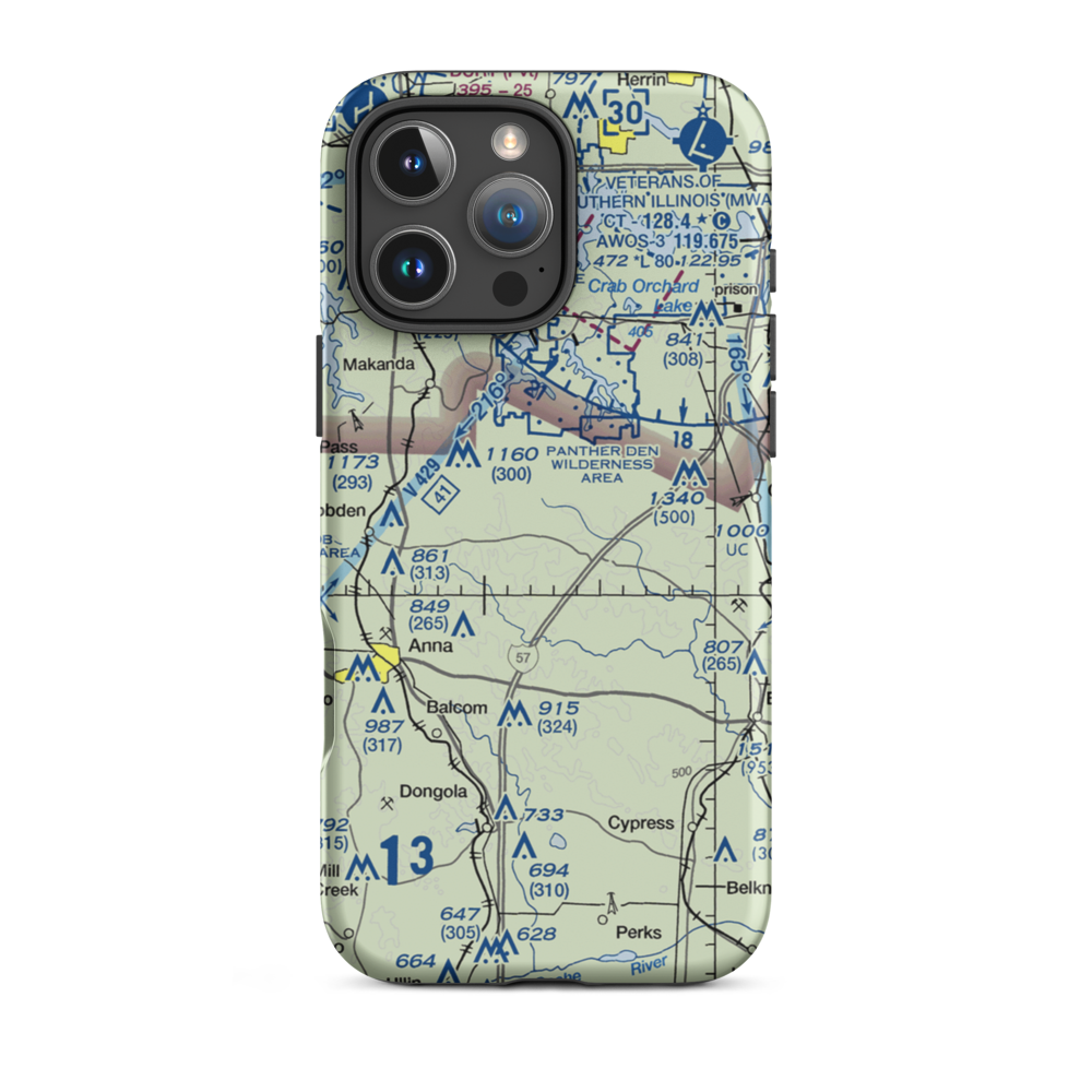 Houseman Airport (IL16) VFR Sectional  Tough iPhone Case iPhone 16 Pro Max model shown
