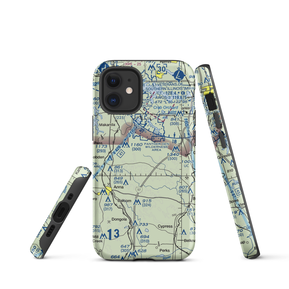 Houseman Airport (IL16) VFR Sectional  Tough iPhone Case iPhone 12 mini model shown