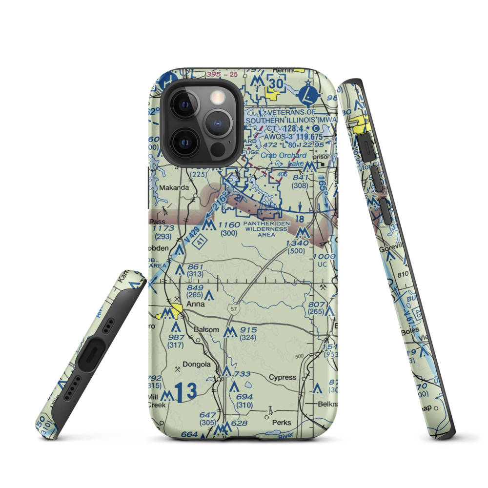 Houseman Airport (IL16) VFR Sectional  Tough iPhone Case iPhone 12 Pro model shown
