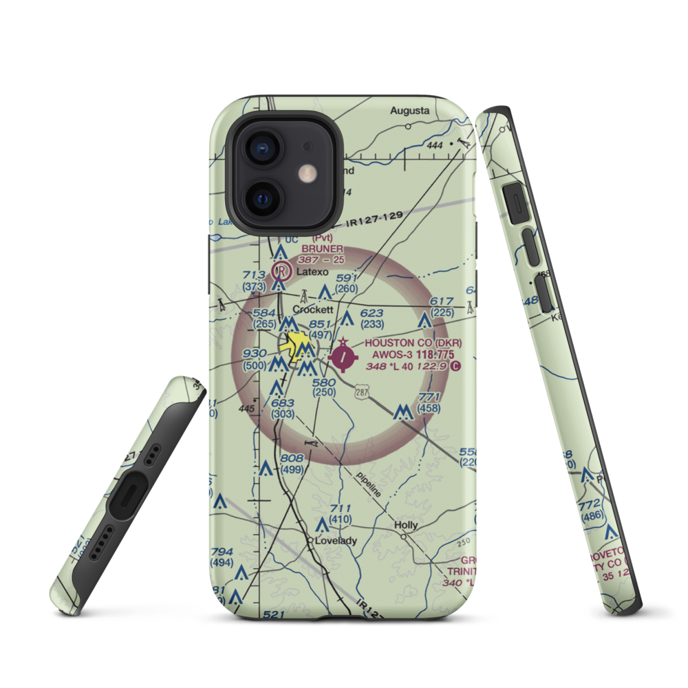 Houston County Airport (DKR) VFR Sectional  Tough iPhone Case iPhone 12 model shown