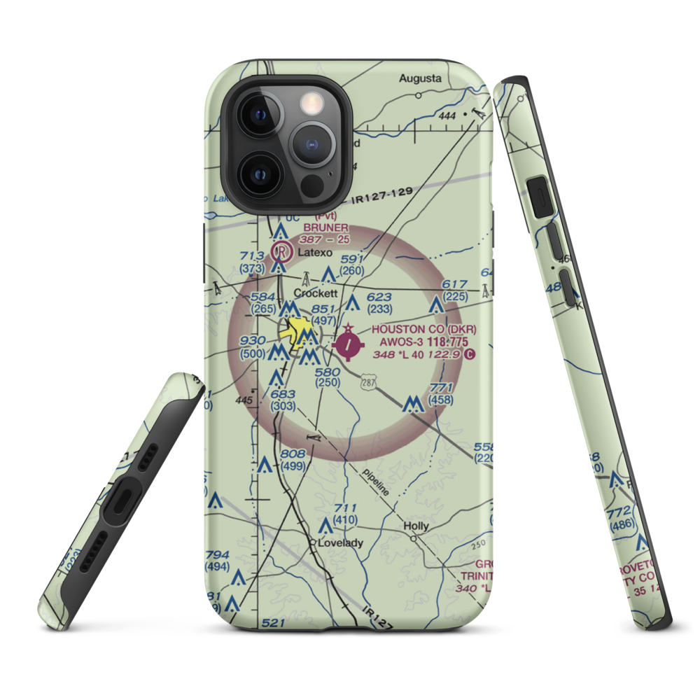 Houston County Airport (DKR) VFR Sectional  Tough iPhone Case iPhone 12 Pro Max model shown