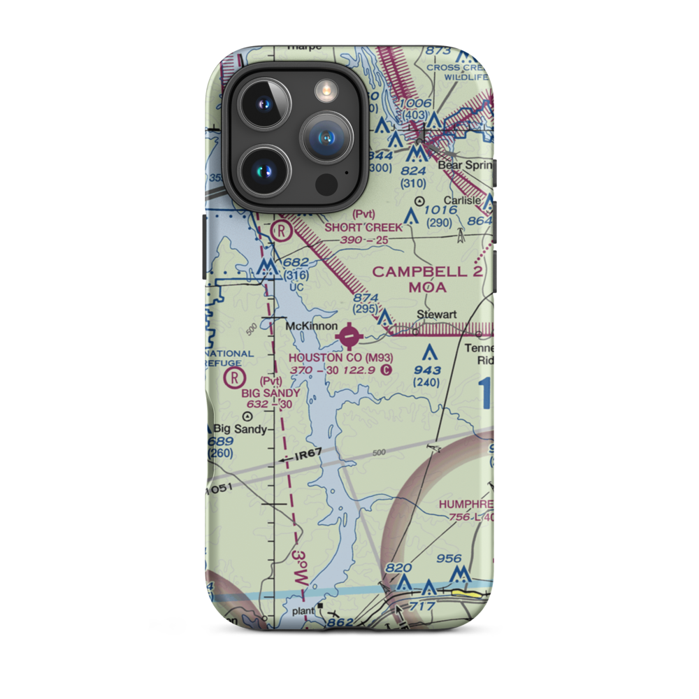 Houston County Airport (M93) VFR Sectional  Tough iPhone Case iPhone 16 Pro Max model shown