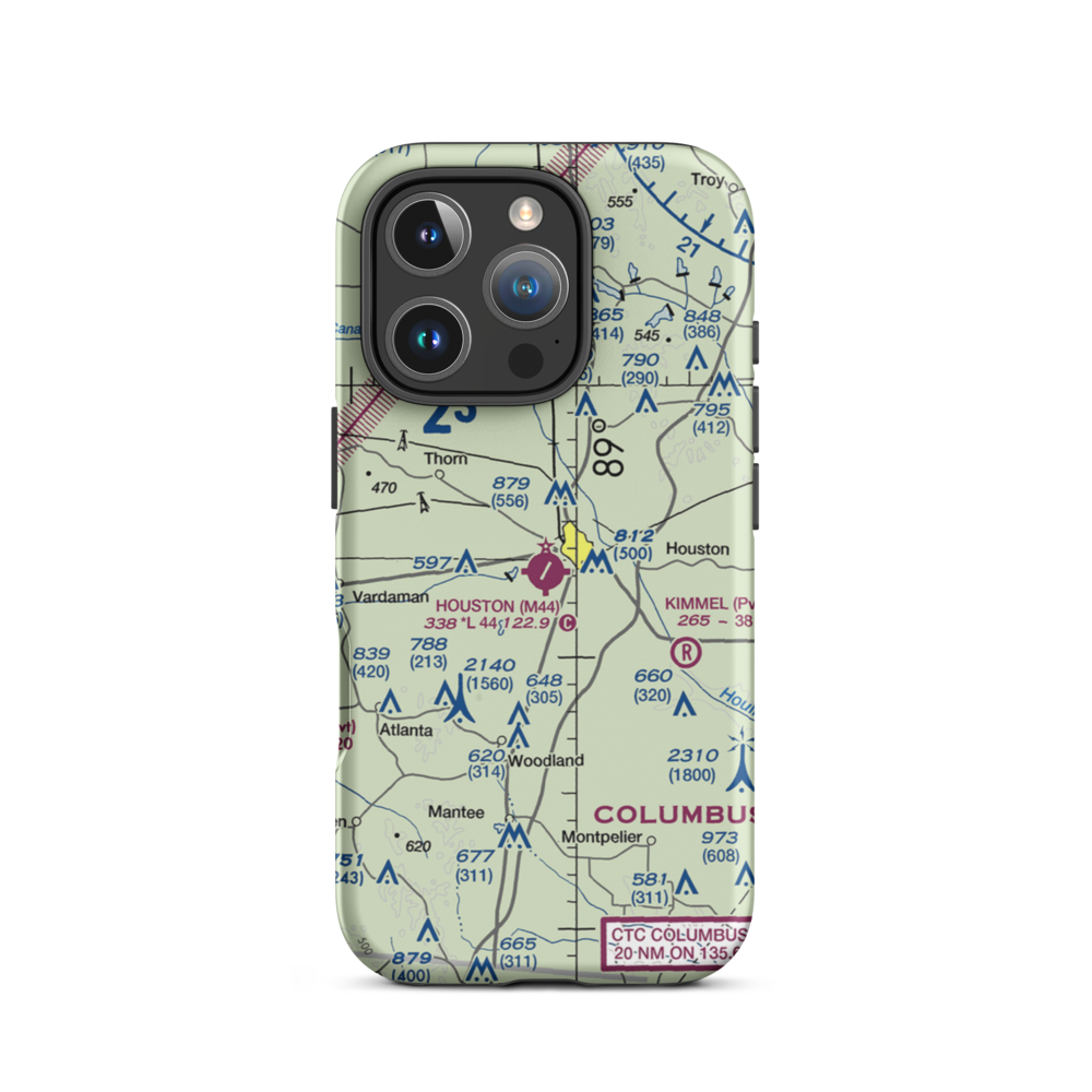 Houston Municipal Airport (M44) VFR Sectional  Tough iPhone Case iPhone 16 Pro model shown