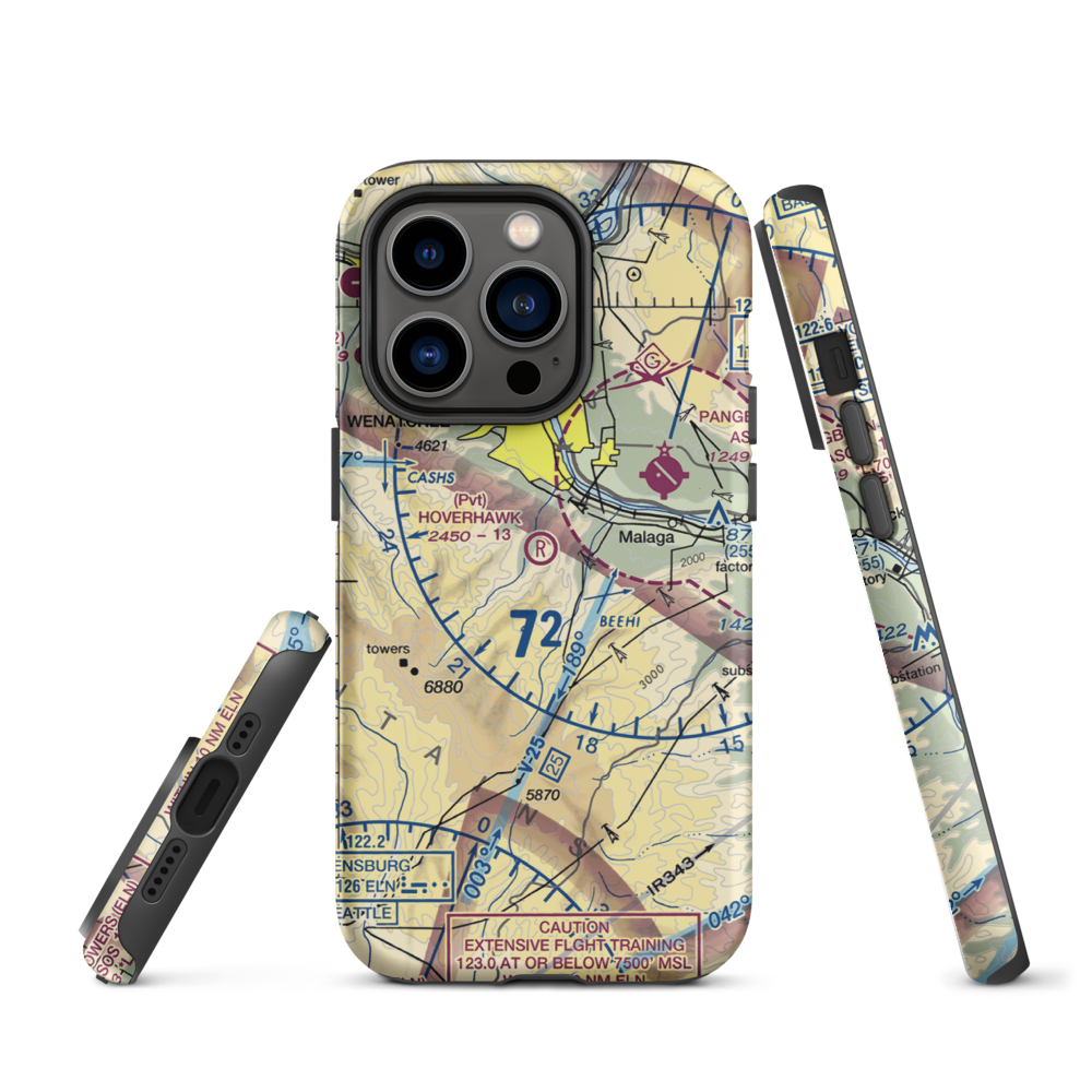 Hoverhawk Ranch Airport (WN17) VFR Sectional  Tough iPhone Case iPhone 14 Pro model shown