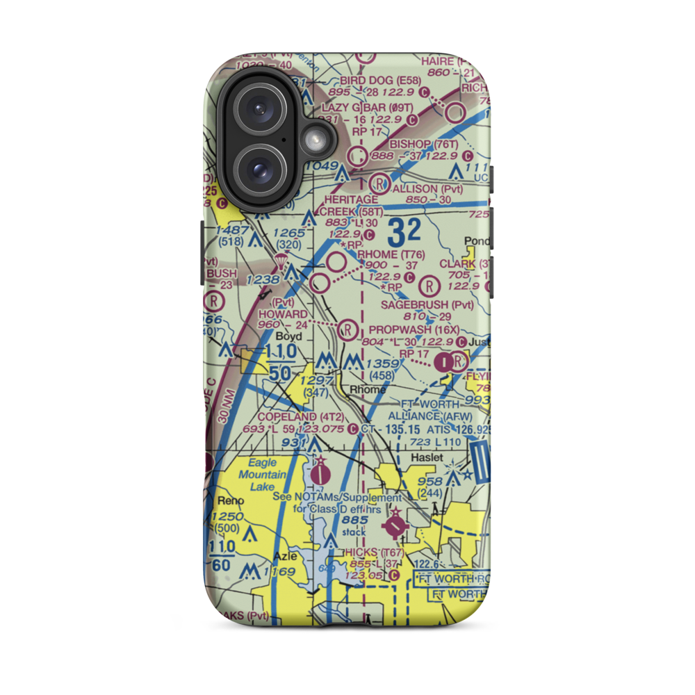 Howard Field (TA02) VFR Sectional  Tough iPhone Case iPhone 16 Plus model shown