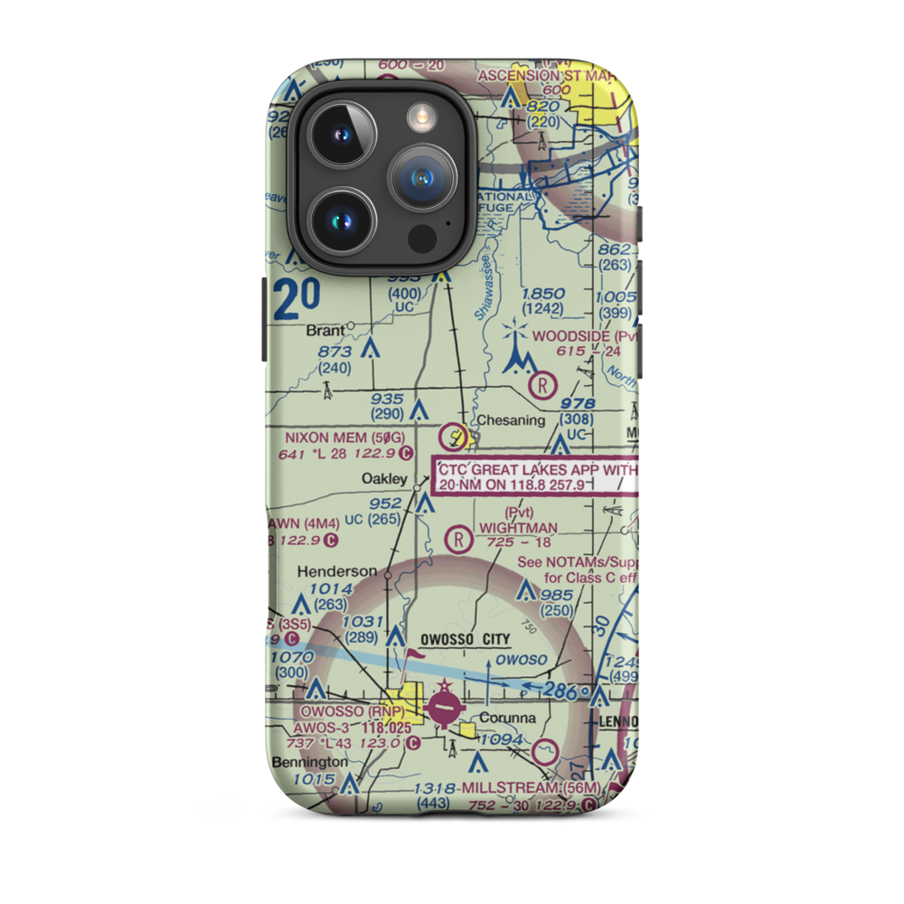 Howard Nixon Memorial Airport (50G) VFR Sectional  Tough iPhone Case iPhone 16 Pro Max model shown