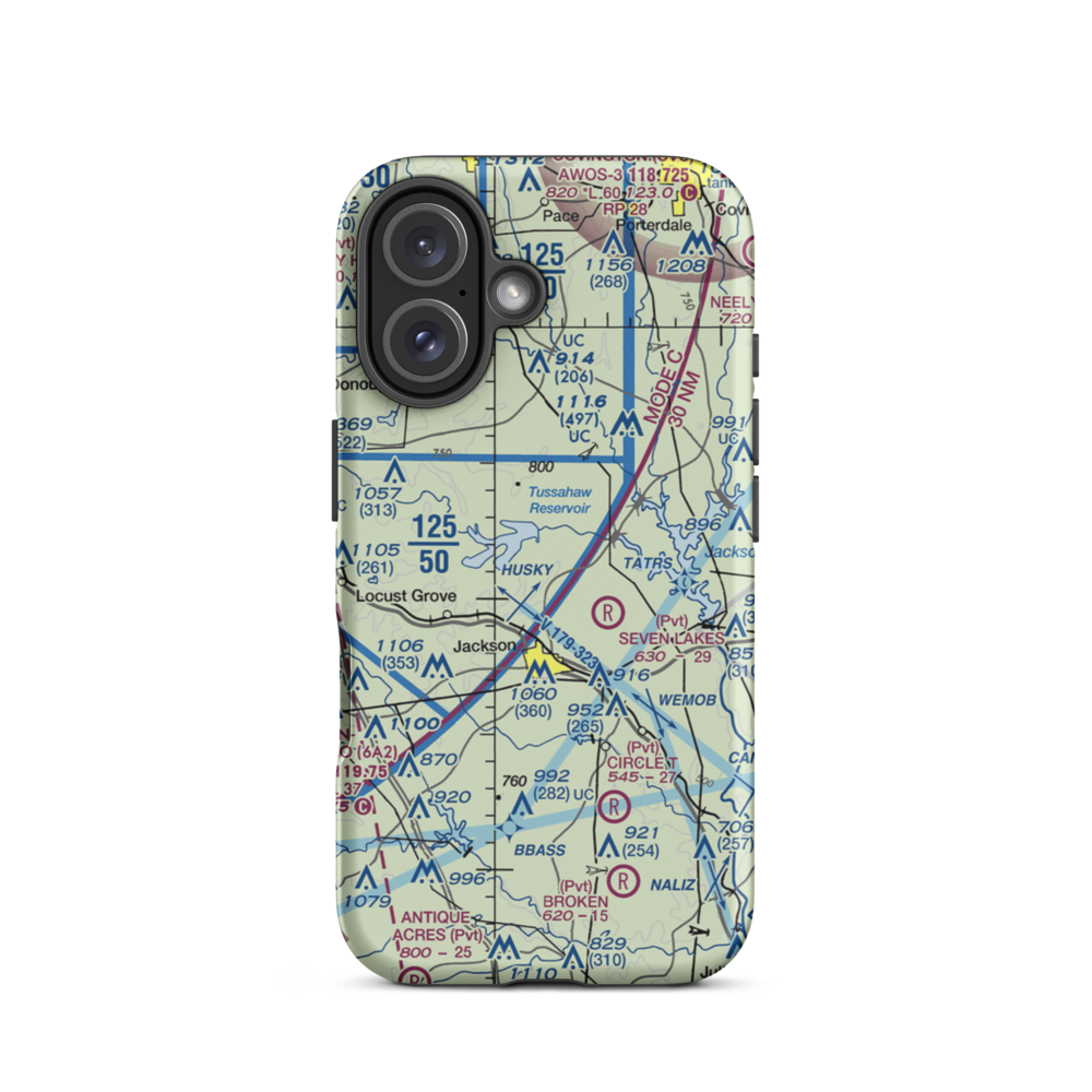 Howard Private Airport (GA02) VFR Sectional  Tough iPhone Case iPhone 16 model shown