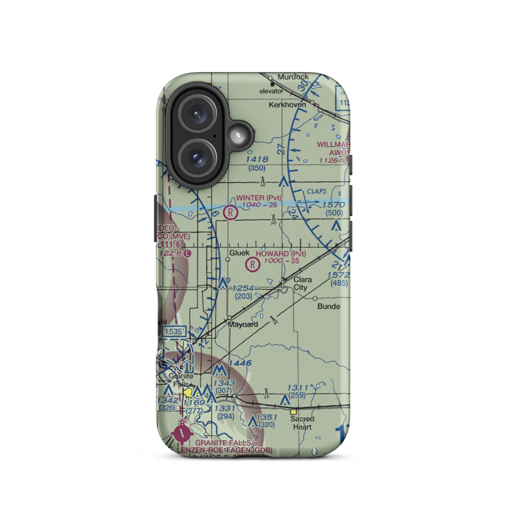 Howard's Airport (66MN) VFR Sectional  Tough iPhone Case iPhone 16 model shown