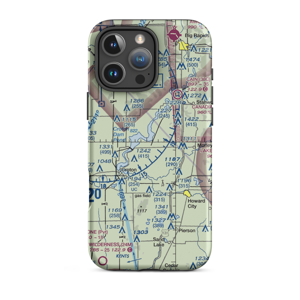 Howe Airport (8MI4) VFR Sectional  Tough iPhone Case iPhone 16 Pro Max model shown