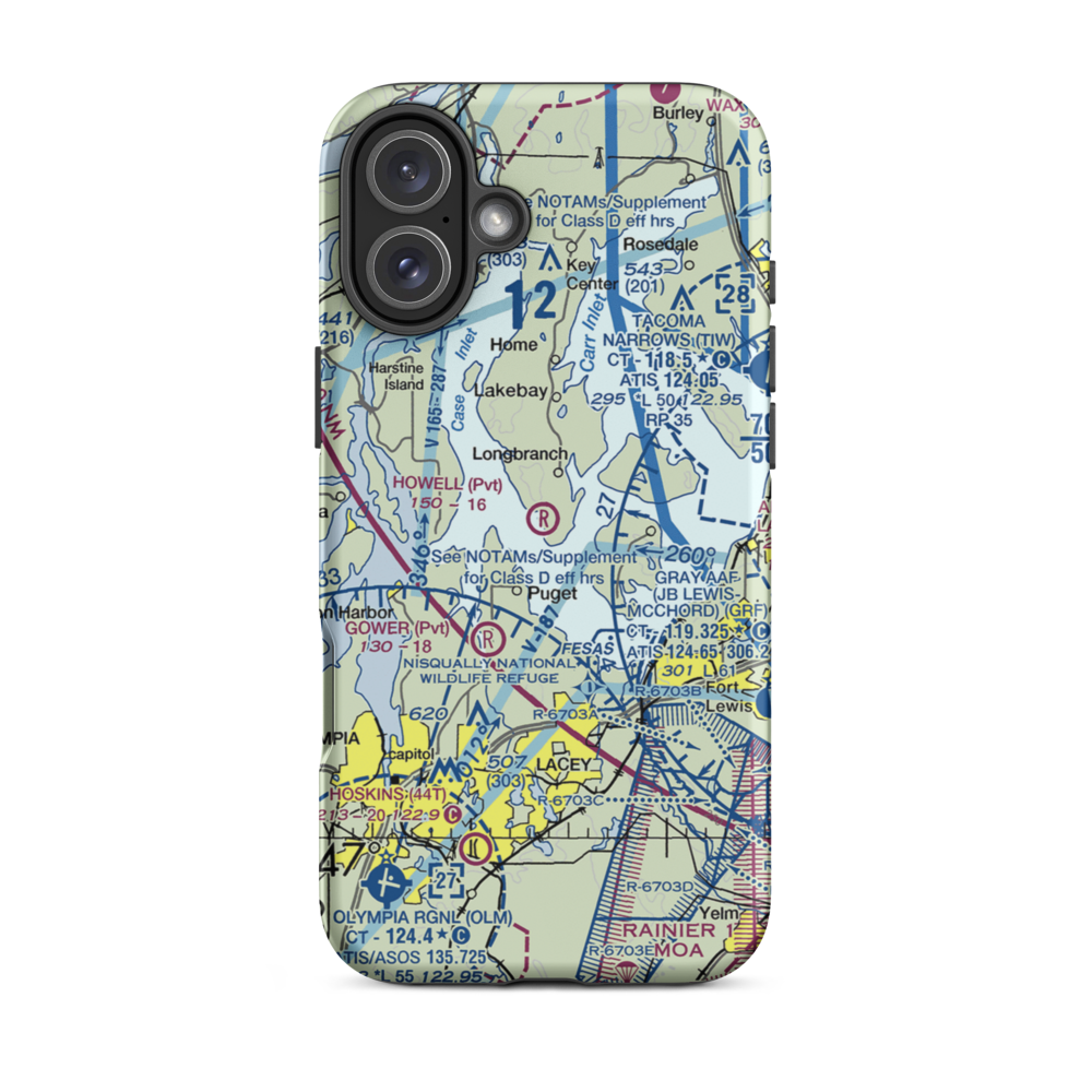 Howell Airport (00WA) VFR Sectional  Tough iPhone Case iPhone 16 Plus model shown