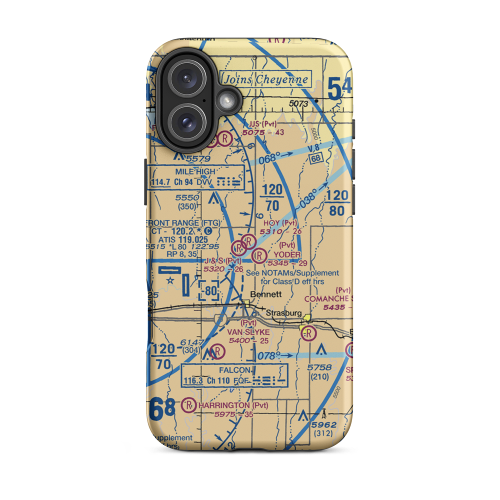 Hoy Airstrip (76CO) VFR Sectional  Tough iPhone Case iPhone 16 Plus model shown