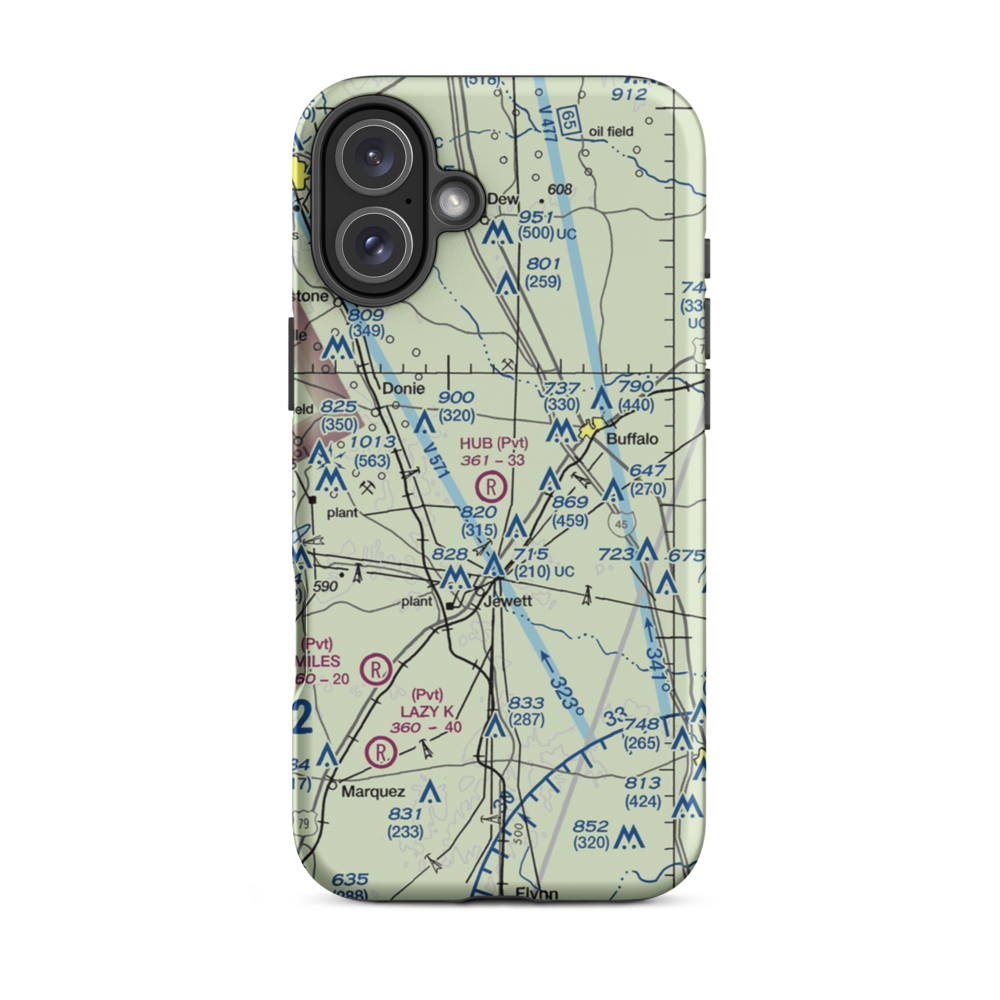 Hub Field (8TX0) VFR Sectional  Tough iPhone Case iPhone 16 Plus model shown