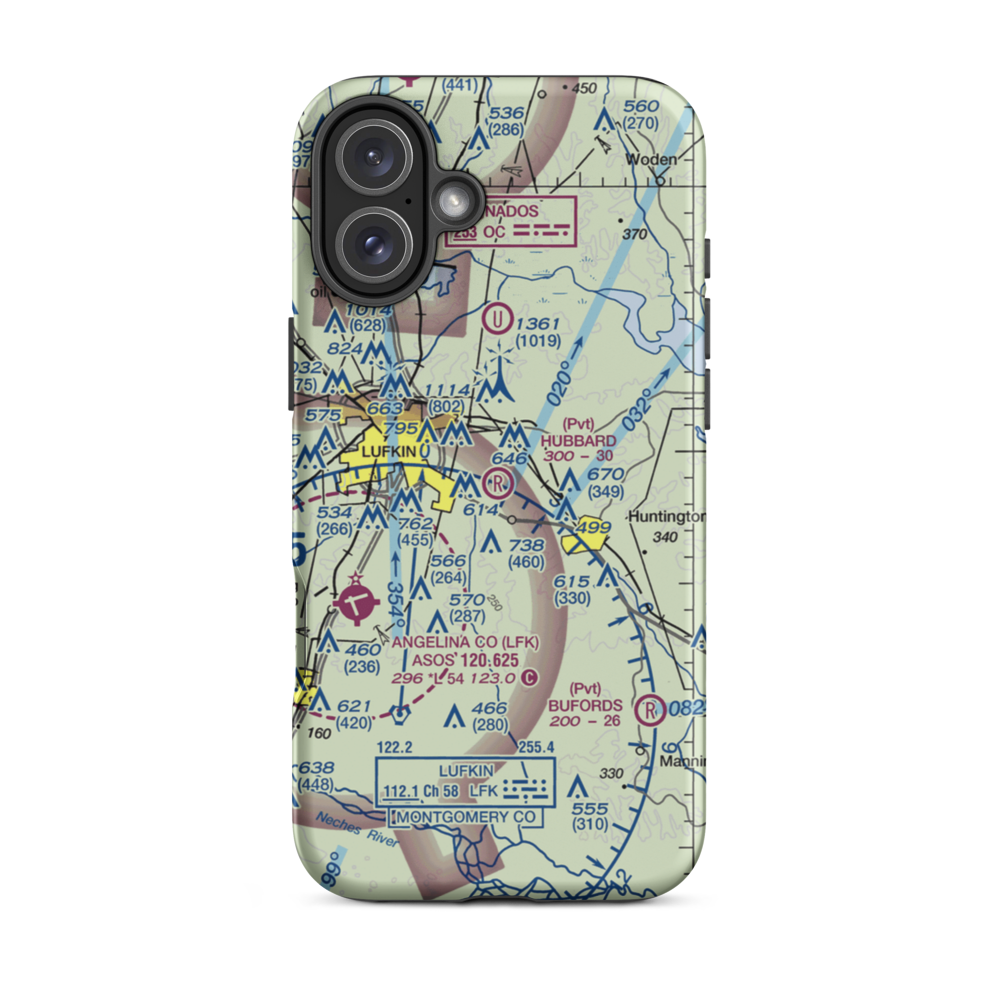Hubbard Airport (25TX) VFR Sectional  Tough iPhone Case iPhone 16 Plus model shown