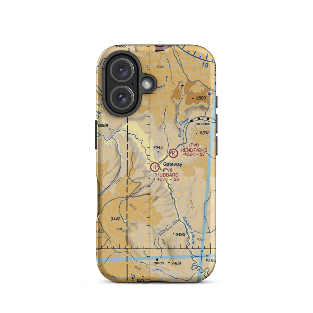 Hubbard Airport (9CO3) VFR Sectional  Tough iPhone Case iPhone 16 model shown