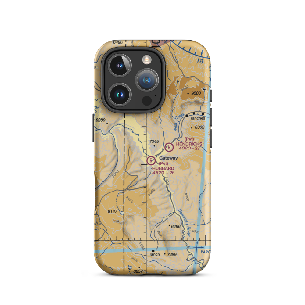 Hubbard Airport (9CO3) VFR Sectional  Tough iPhone Case iPhone 16 Pro model shown