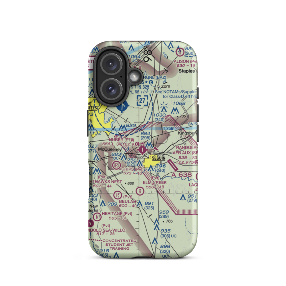 Huber Airpark Civic Club Llc Airport (E70) VFR Sectional  Tough iPhone Case iPhone 16 model shown