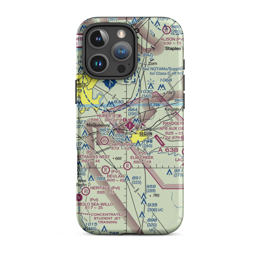 Huber Airpark Civic Club Llc Airport (E70) VFR Sectional  Tough iPhone Case iPhone 16 Pro Max model shown