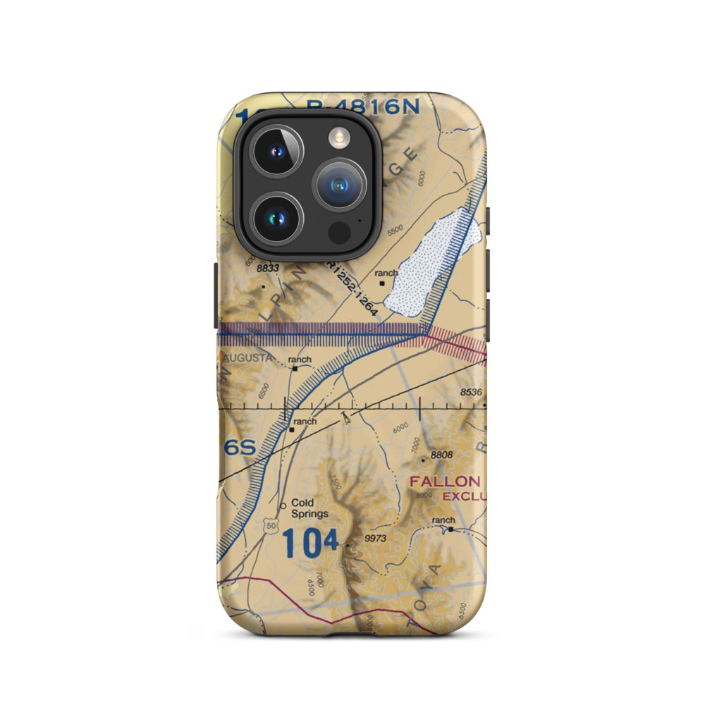 Hudson Airport (NV35) VFR Sectional  Tough iPhone Case iPhone 16 Pro model shown