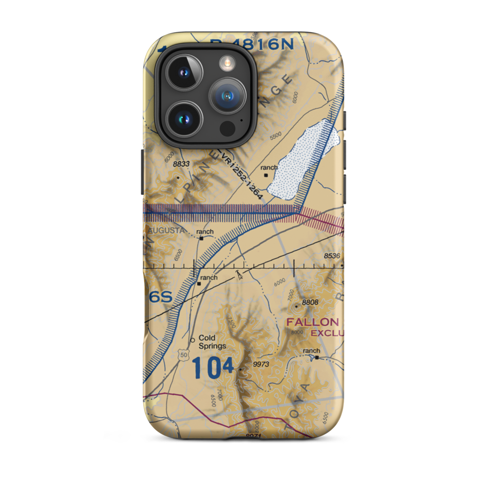 Hudson Airport (NV35) VFR Sectional  Tough iPhone Case iPhone 16 Pro Max model shown