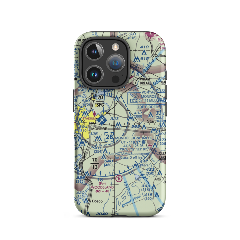 Huenefeld Airport (0LS9) VFR Sectional  Tough iPhone Case iPhone 16 Pro model shown