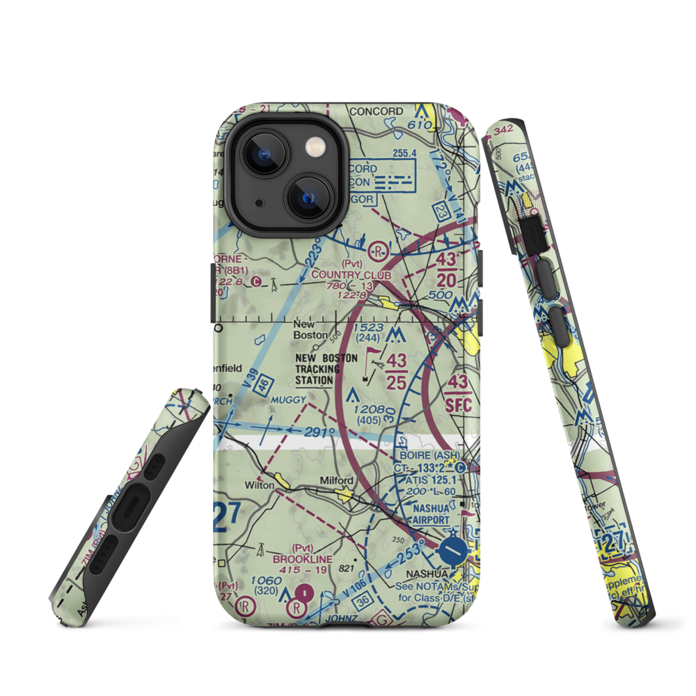 Huff Memorial Airport (NH60) VFR Sectional  Tough iPhone Case iPhone 14 model shown