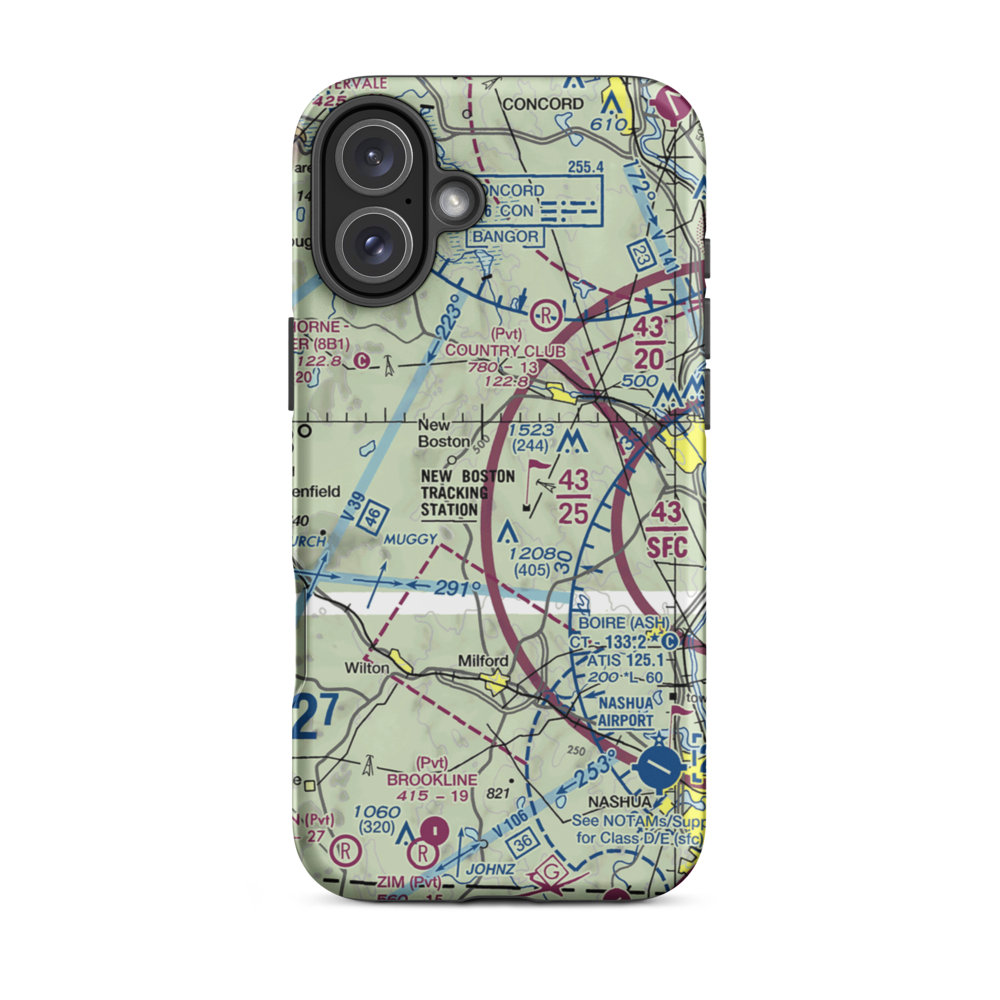 Huff Memorial Airport (NH60) VFR Sectional  Tough iPhone Case iPhone 16 Plus model shown