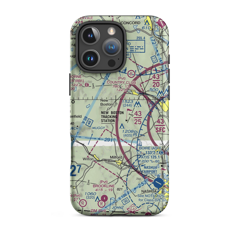 Huff Memorial Airport (NH60) VFR Sectional  Tough iPhone Case iPhone 16 Pro Max model shown