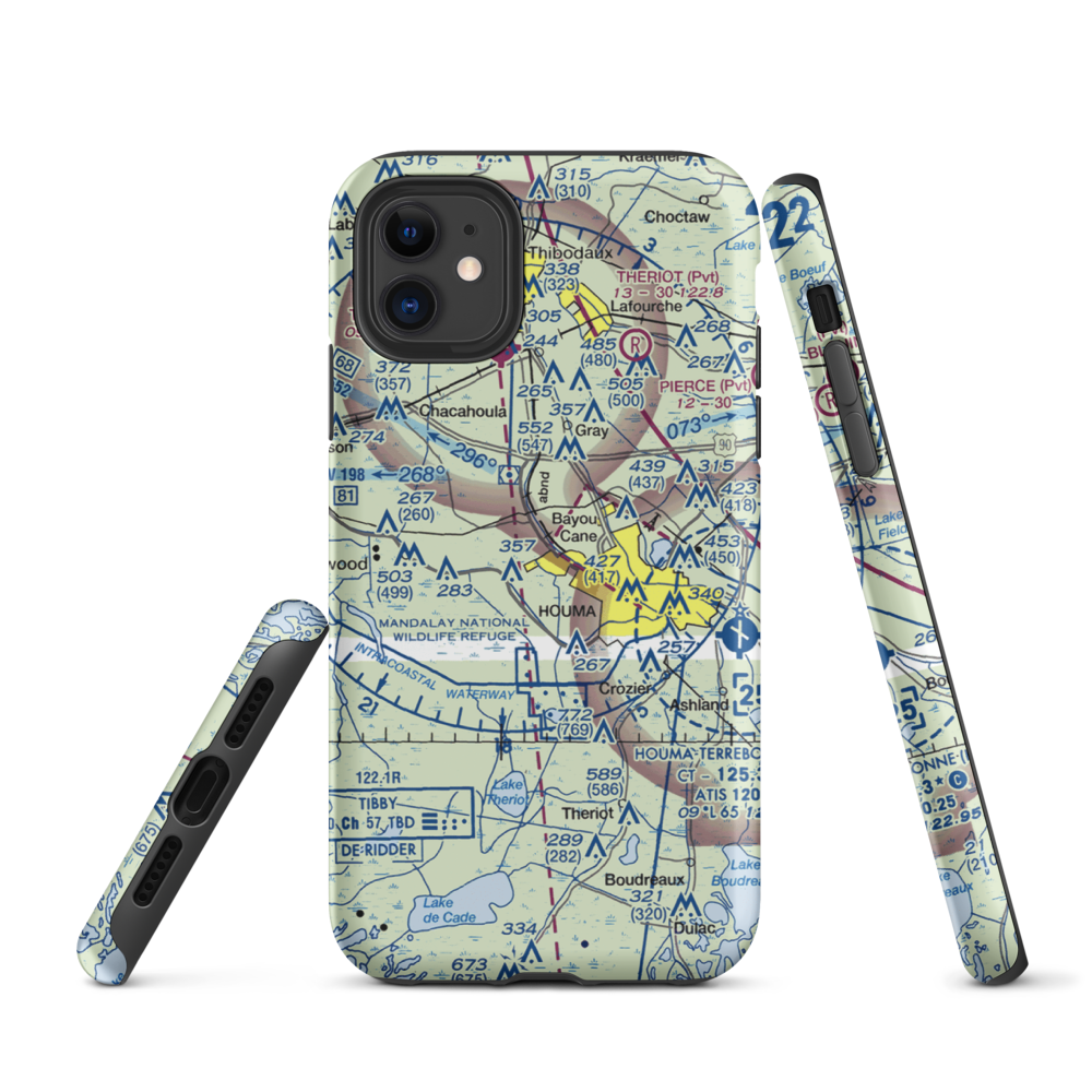 Huffaker Field (LA73) VFR Sectional  Tough iPhone Case iPhone 11 model shown