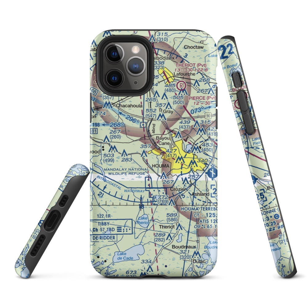 Huffaker Field (LA73) VFR Sectional  Tough iPhone Case iPhone 11 Pro model shown