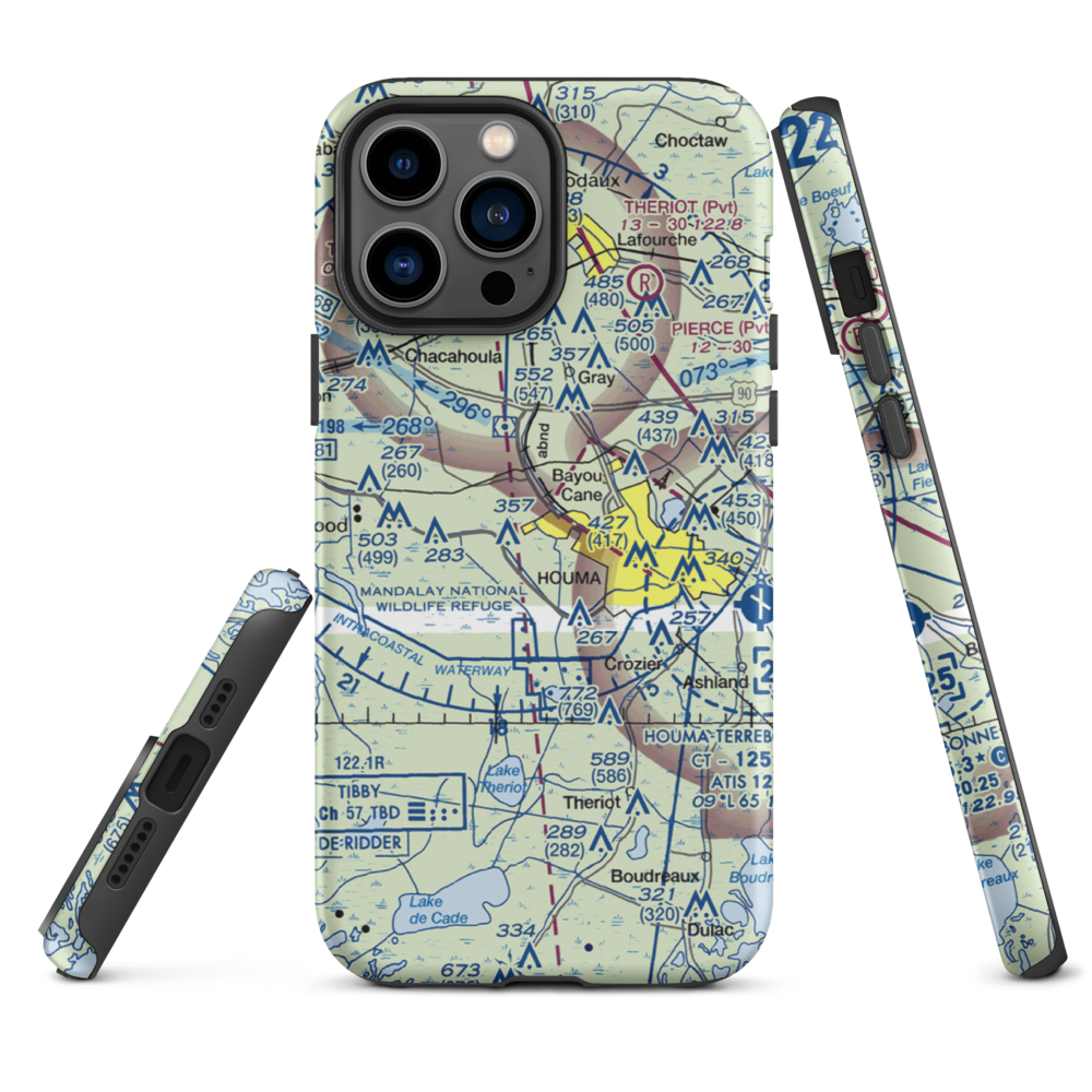 Huffaker Field (LA73) VFR Sectional  Tough iPhone Case iPhone 13 Pro Max model shown
