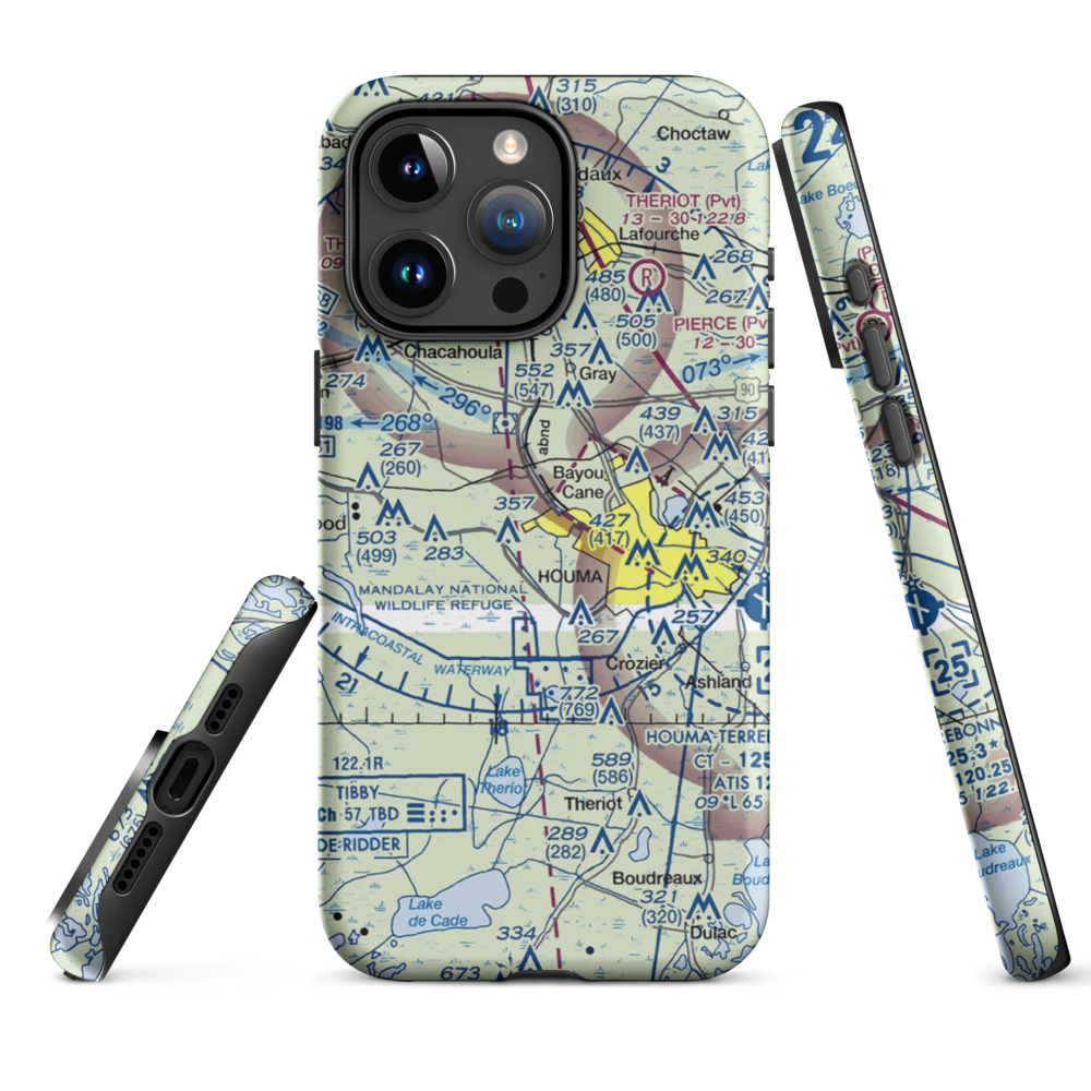 Huffaker Field (LA73) VFR Sectional  Tough iPhone Case iPhone 15 Pro Max model shown