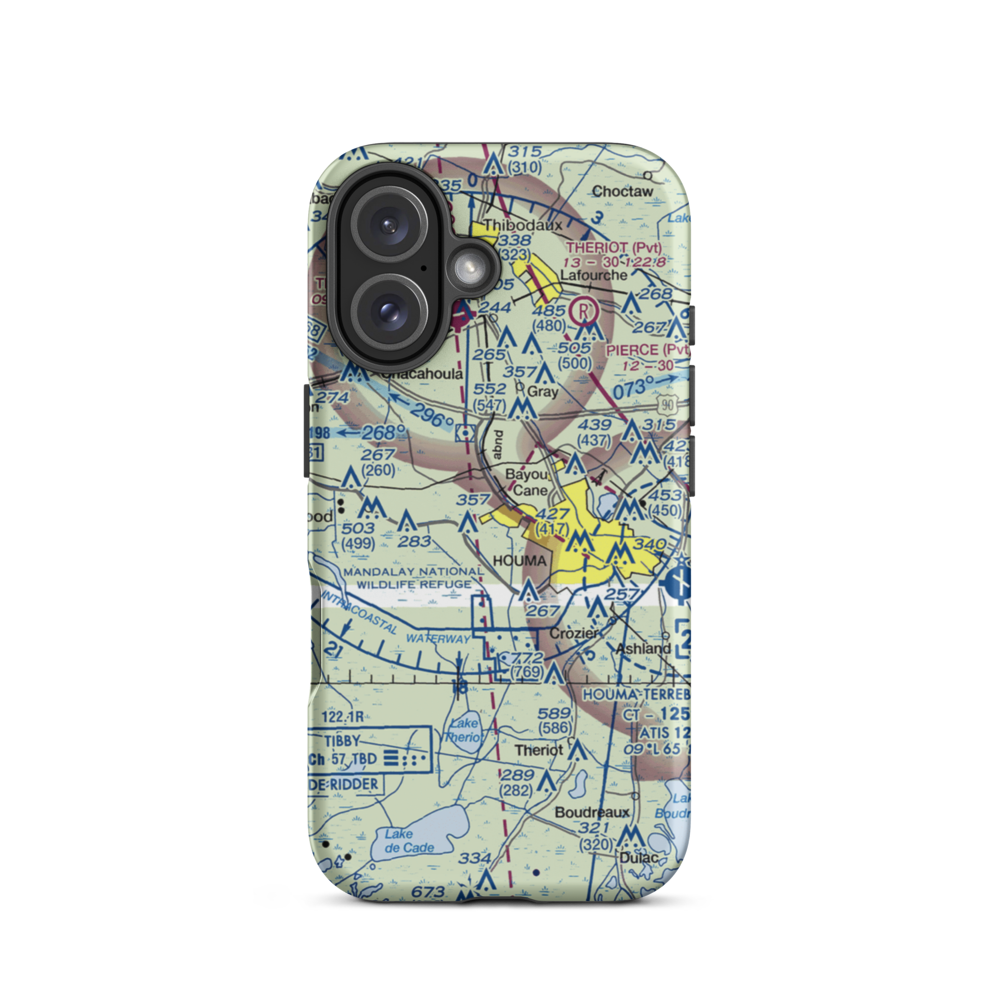 Huffaker Field (LA73) VFR Sectional  Tough iPhone Case iPhone 16 model shown