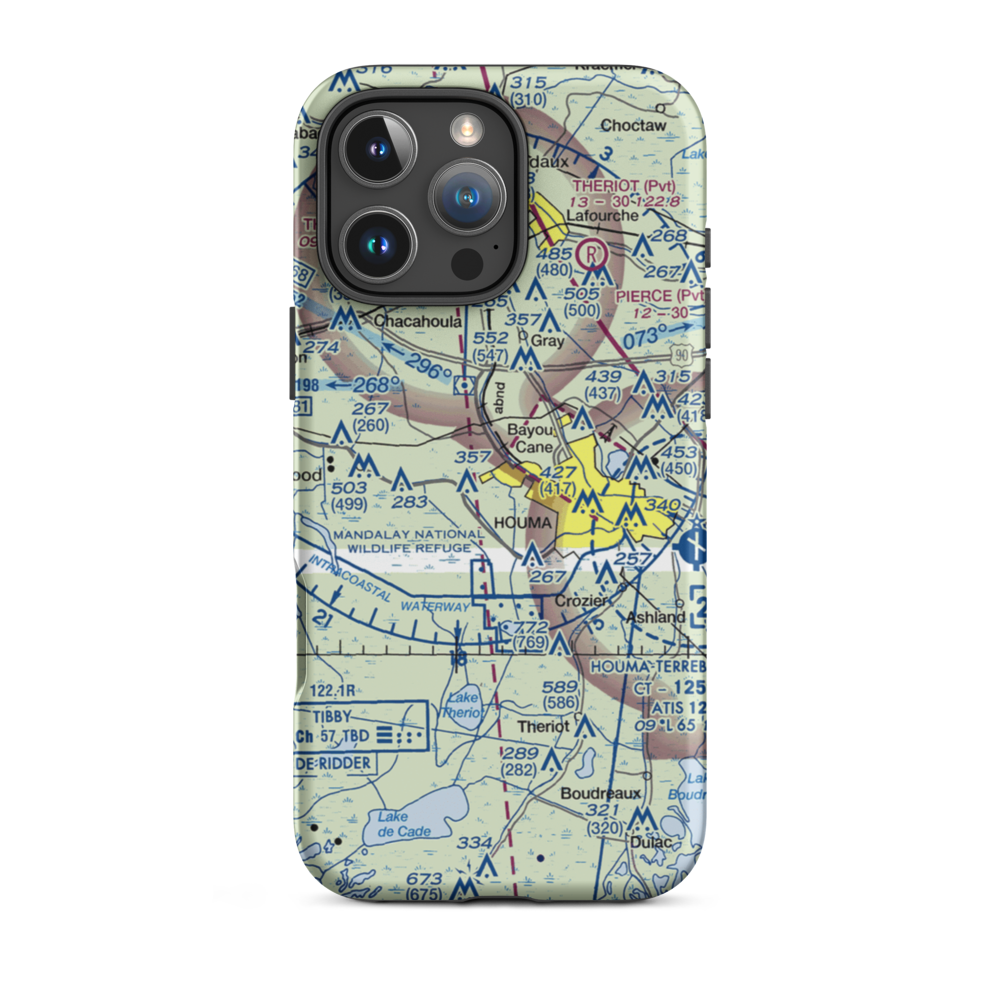 Huffaker Field (LA73) VFR Sectional  Tough iPhone Case iPhone 16 Pro Max model shown