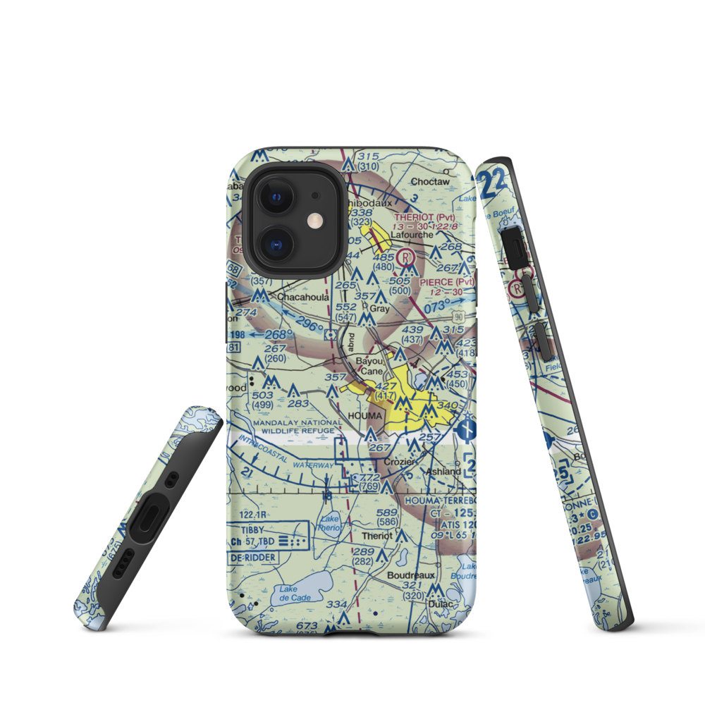 Huffaker Field (LA73) VFR Sectional  Tough iPhone Case iPhone 12 mini model shown