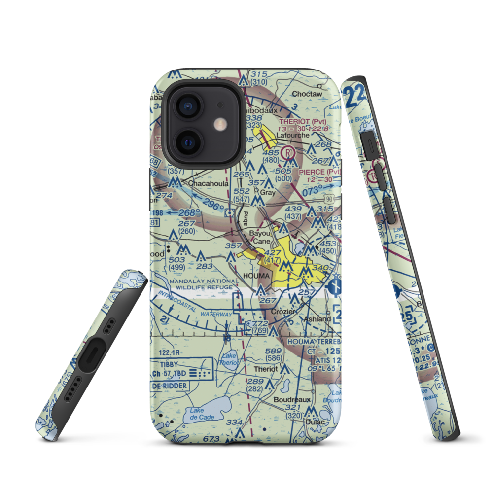 Huffaker Field (LA73) VFR Sectional  Tough iPhone Case iPhone 12 model shown