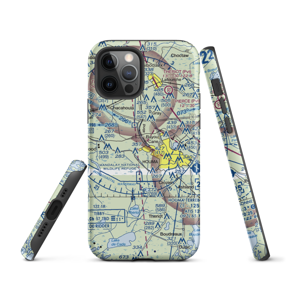 Huffaker Field (LA73) VFR Sectional  Tough iPhone Case iPhone 12 Pro model shown