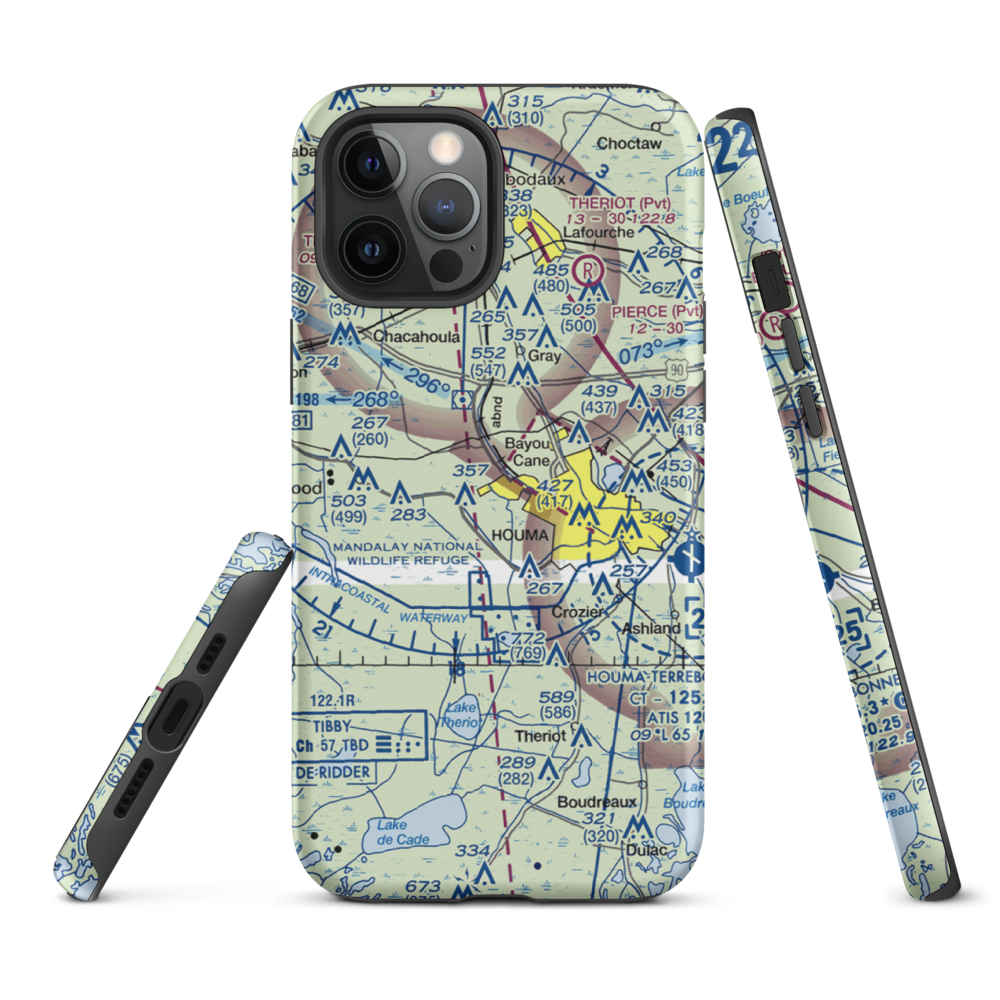 Huffaker Field (LA73) VFR Sectional  Tough iPhone Case iPhone 12 Pro Max model shown