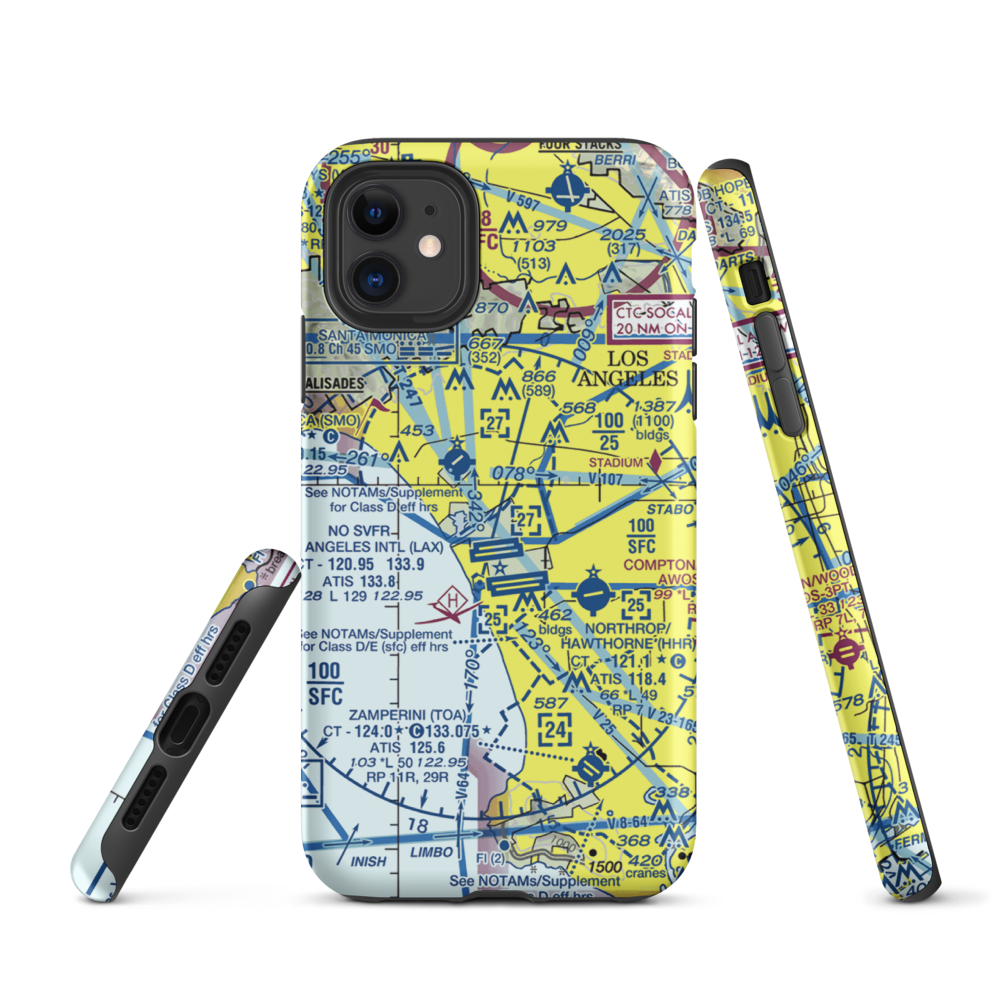 Hughes Airport (CVR) VFR Sectional  Tough iPhone Case iPhone 11 model shown