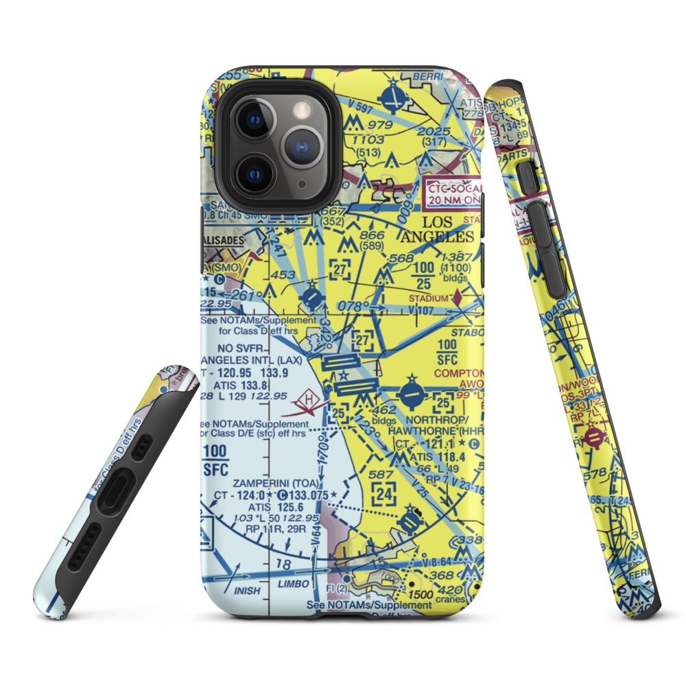 Hughes Airport (CVR) VFR Sectional  Tough iPhone Case iPhone 11 Pro model shown