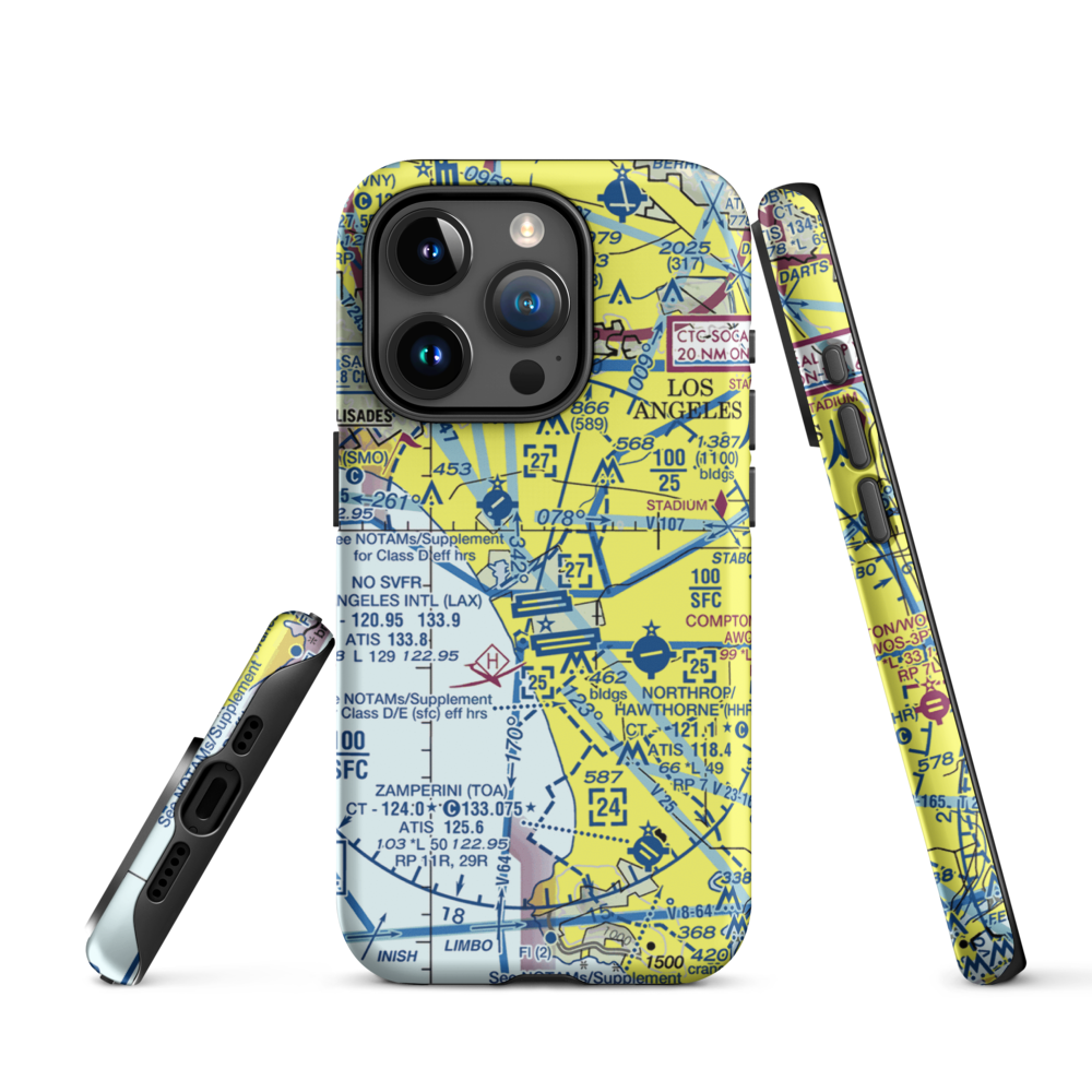 Hughes Airport (CVR) VFR Sectional  Tough iPhone Case iPhone 15 Pro model shown