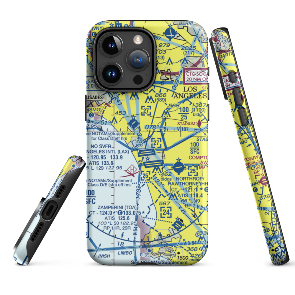 Hughes Airport (CVR) VFR Sectional  Tough iPhone Case iPhone 15 Pro Max model shown