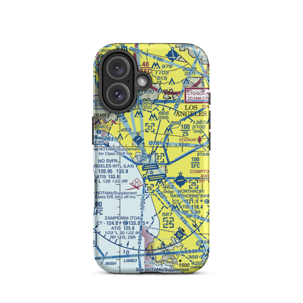Hughes Airport (CVR) VFR Sectional  Tough iPhone Case iPhone 16 model shown