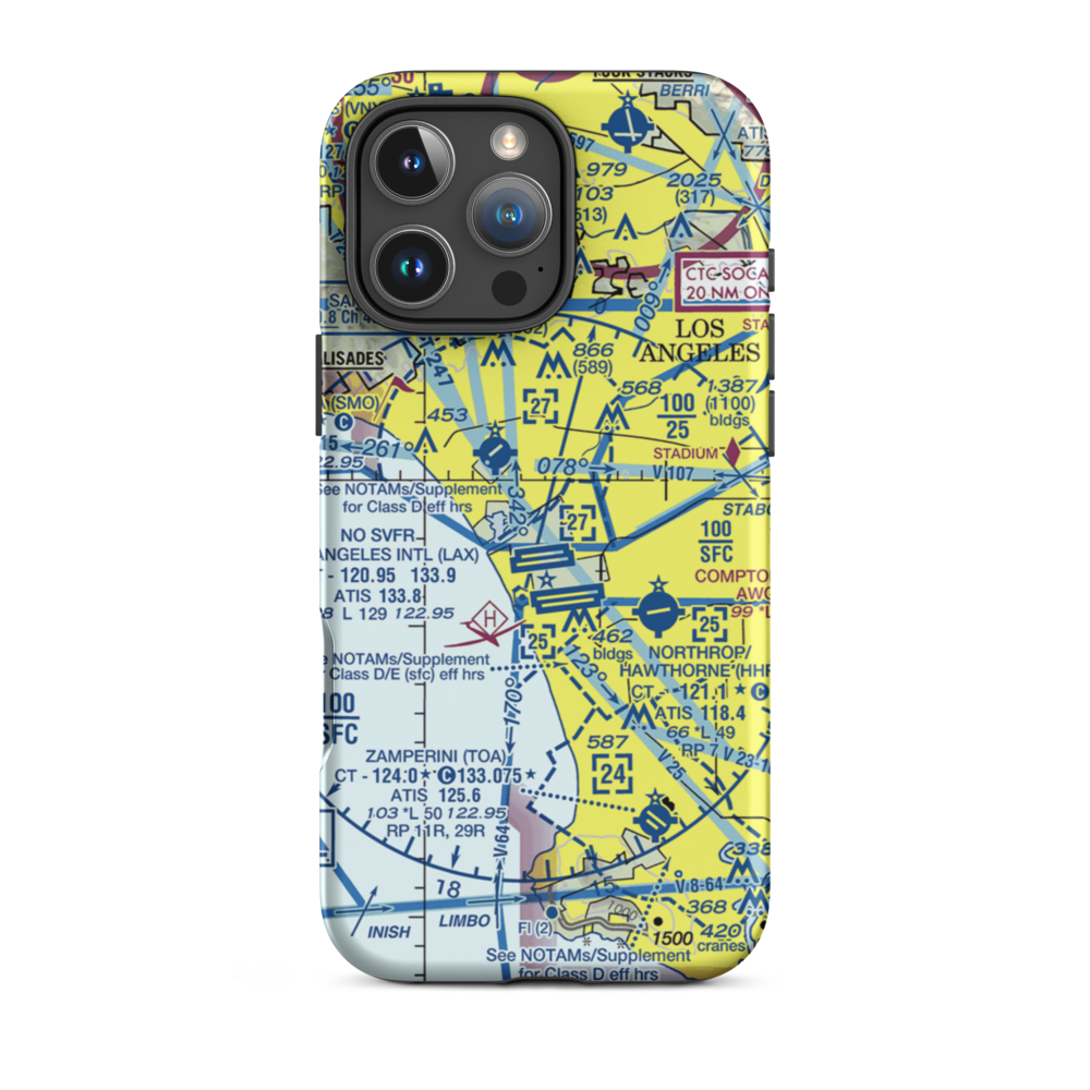 Hughes Airport (CVR) VFR Sectional  Tough iPhone Case iPhone 16 Pro Max model shown