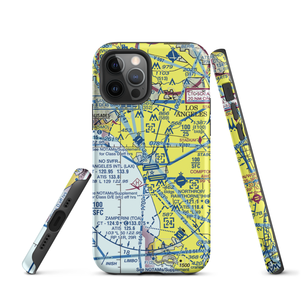 Hughes Airport (CVR) VFR Sectional  Tough iPhone Case iPhone 12 Pro model shown