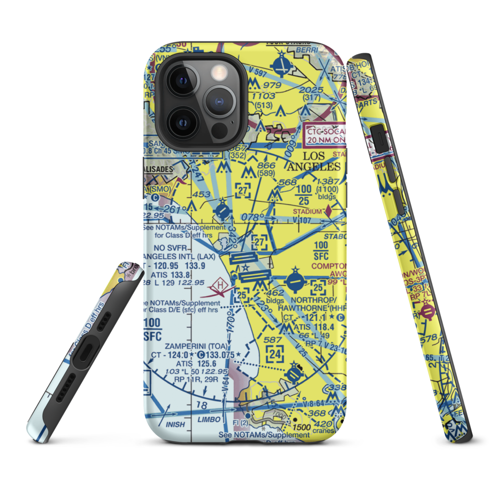 Hughes Airport (CVR) VFR Sectional  Tough iPhone Case iPhone 12 Pro Max model shown