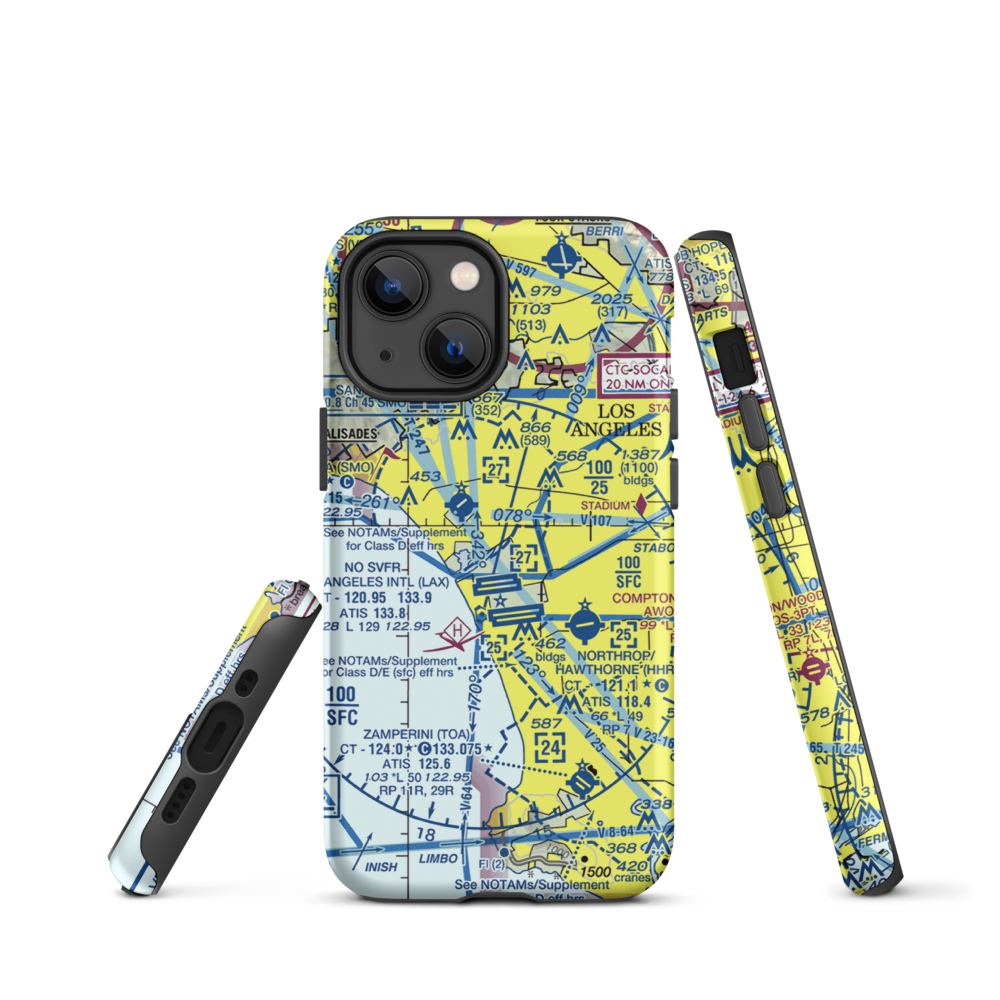 Hughes Airport (CVR) VFR Sectional  Tough iPhone Case iPhone 13 mini model shown