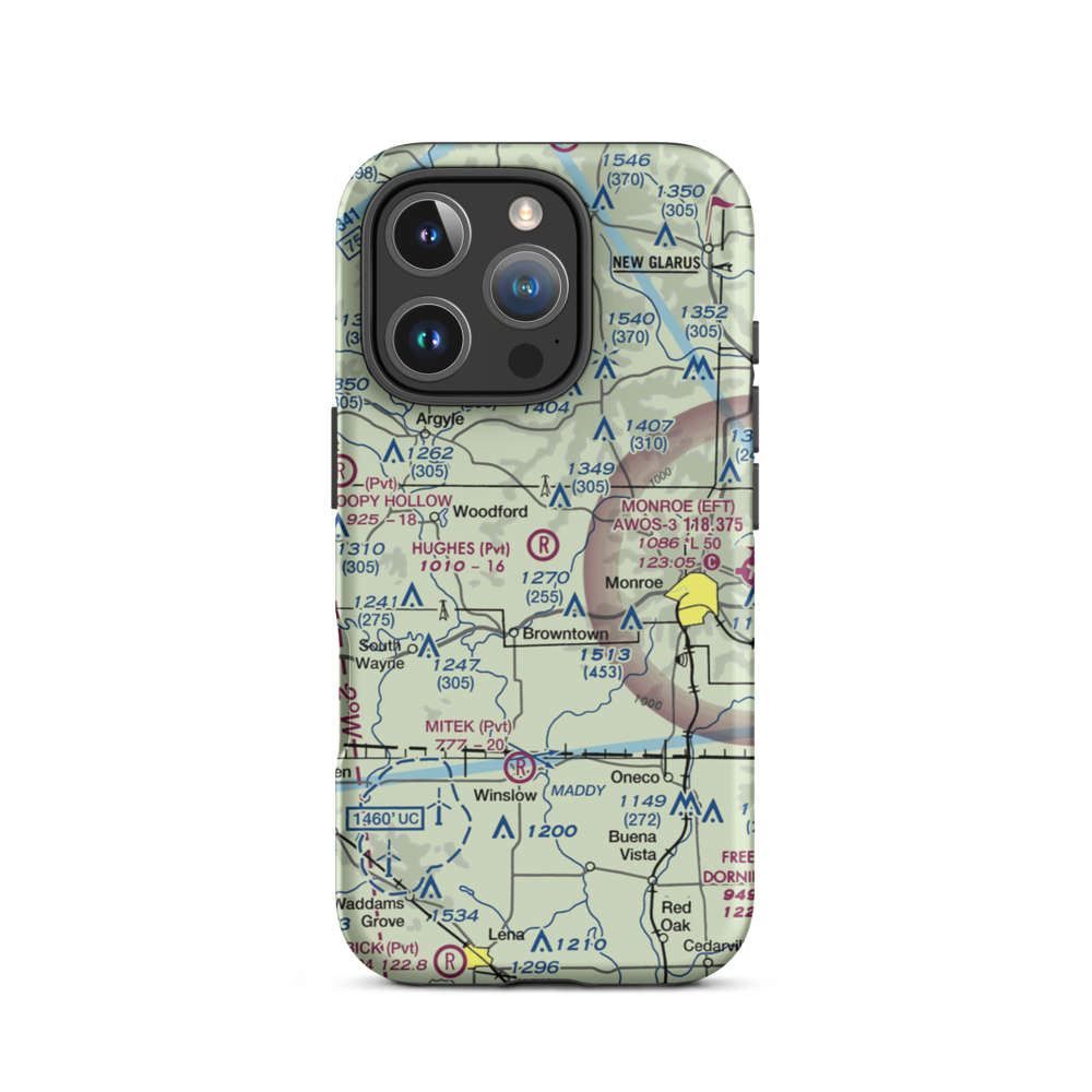 Hughes Airport (WS96) VFR Sectional  Tough iPhone Case iPhone 16 Pro model shown