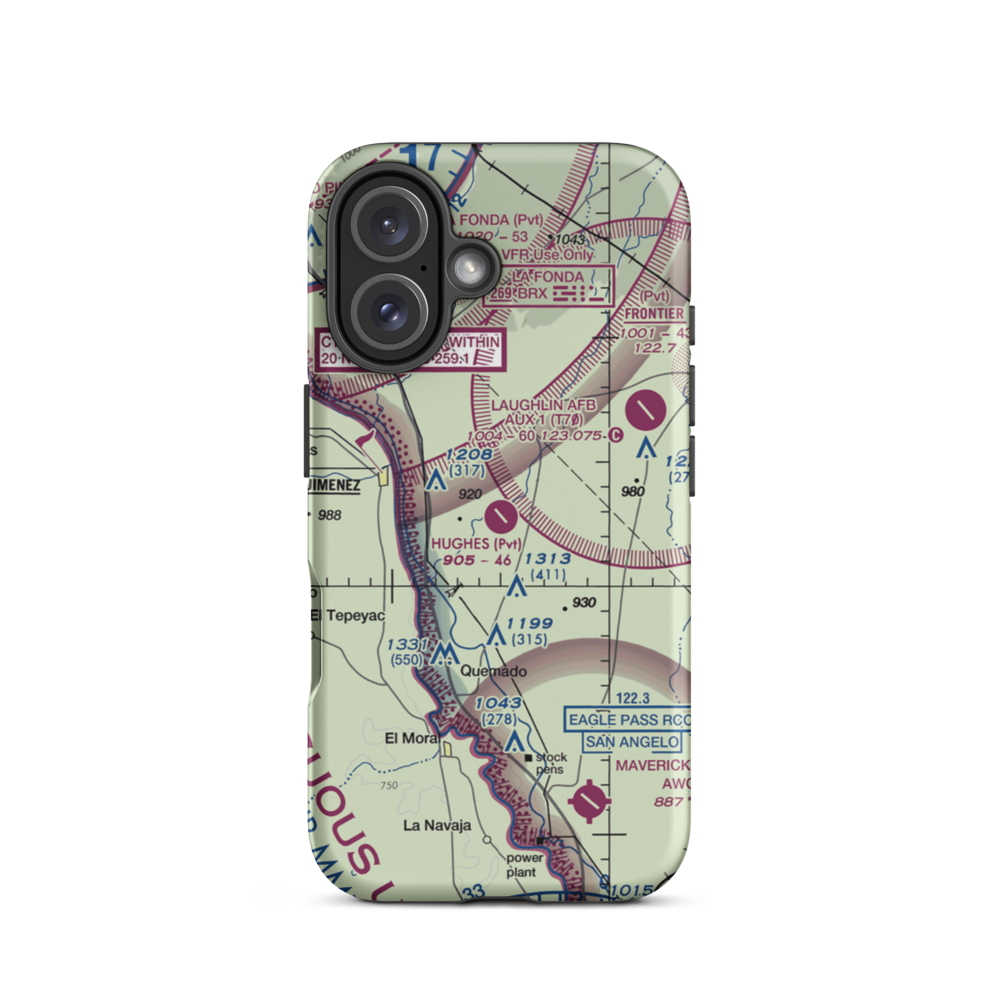 Hughes Ranch Airport (50XS) VFR Sectional  Tough iPhone Case iPhone 16 model shown