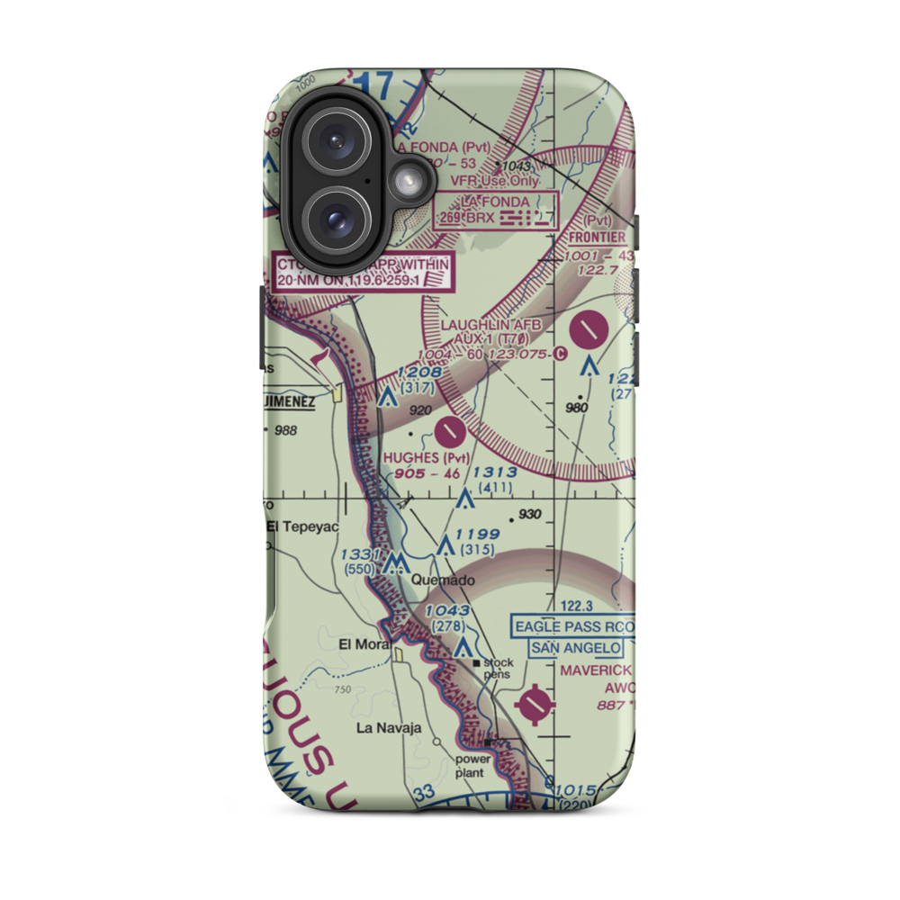 Hughes Ranch Airport (50XS) VFR Sectional  Tough iPhone Case iPhone 16 Plus model shown